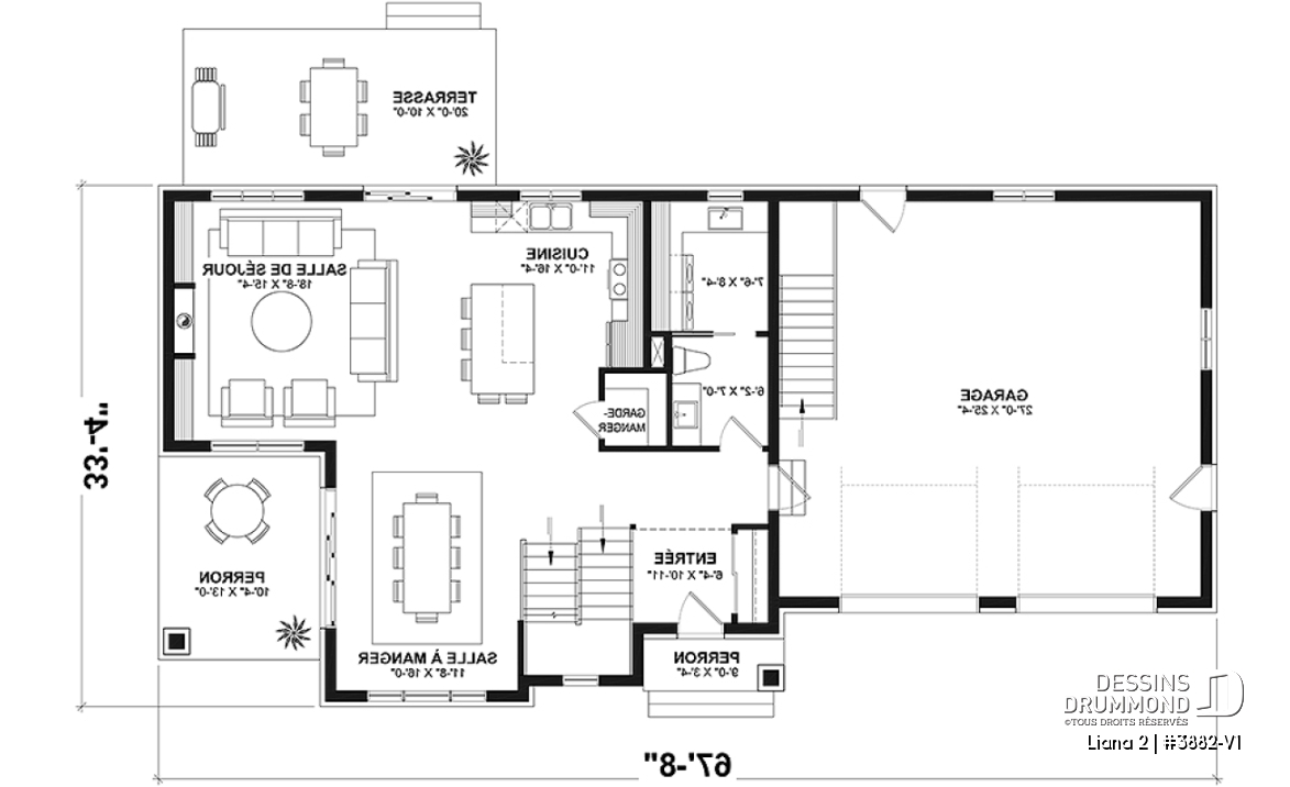 Rez-de-chaussée - Farmhouse moderne avec garage double, balcon à la chambre des parents, 4 chambres  - Liana 2