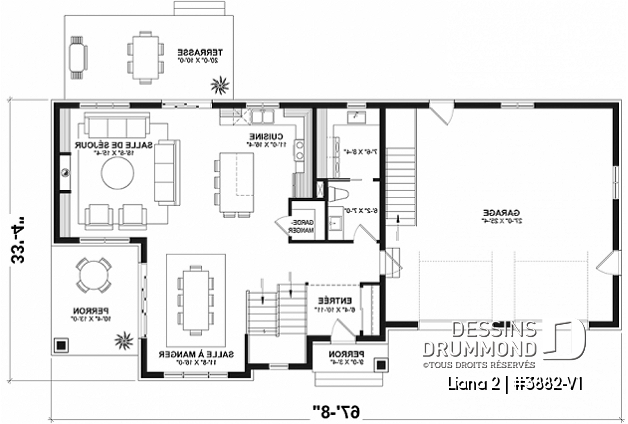 Rez-de-chaussée - Farmhouse moderne avec garage double, balcon à la chambre des parents, 4 chambres  - Liana 2