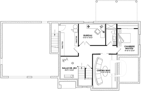 Sous-sol aménagé (Optionel $) - Farmhouse moderne avec garage double, balcon à la chambre des parents, 4 chambres  - Liana 2