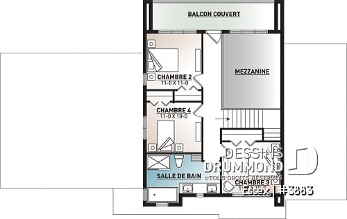 Étage - Maison cubique moderne, bureau à domicile, garde-manger, aire ouverte, foyer, balcon couvert, garage double - Essex