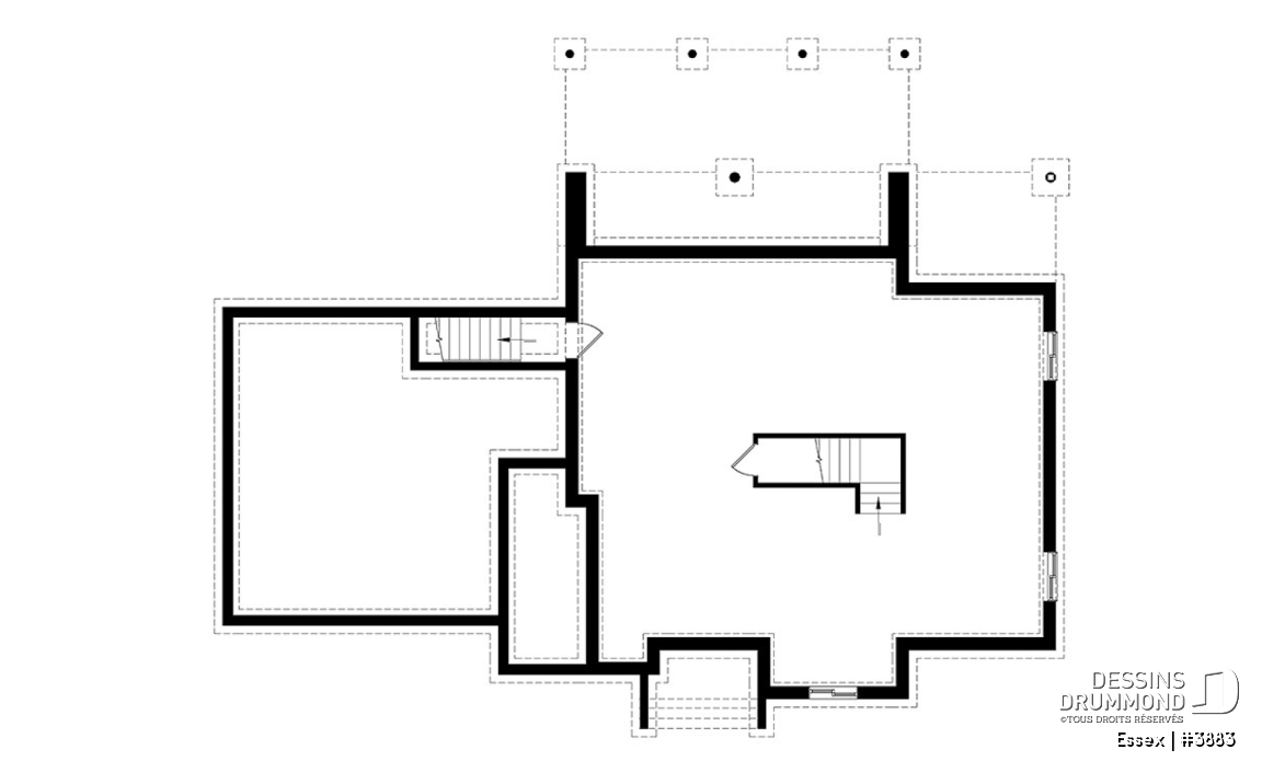 Sous-sol - Maison cubique moderne, bureau à domicile, garde-manger, aire ouverte, foyer, balcon couvert, garage double - Essex