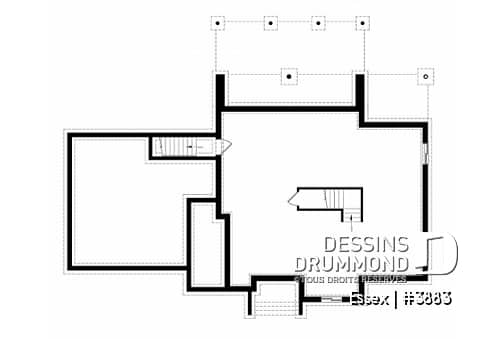 Sous-sol - Maison cubique moderne, bureau à domicile, garde-manger, aire ouverte, foyer, balcon couvert, garage double - Essex