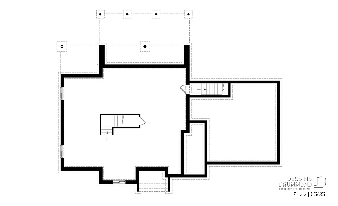 Sous-sol - Maison cubique moderne, bureau à domicile, garde-manger, aire ouverte, foyer, balcon couvert, garage double - Essex