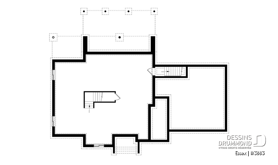 Sous-sol - Maison cubique moderne, bureau à domicile, garde-manger, aire ouverte, foyer, balcon couvert, garage double - Essex