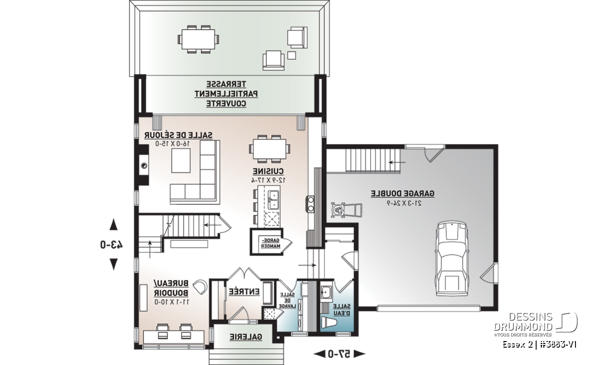 Rez-de-chaussée - Maison cubique contemporaine avec garage double, 3 chambres, bureau à domicile, buanderie, balcons couverts - Essex 2