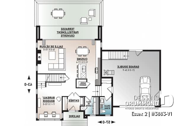 Rez-de-chaussée - Maison cubique contemporaine avec garage double, 3 chambres, bureau à domicile, buanderie, balcons couverts - Essex 2