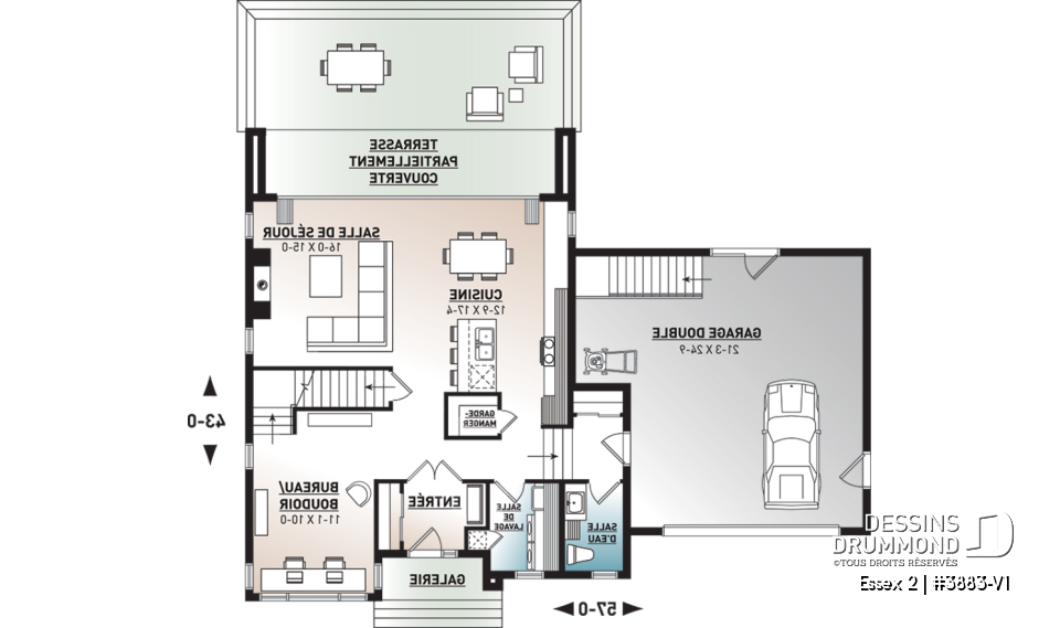 Rez-de-chaussée - Maison cubique contemporaine avec garage double, 3 chambres, bureau à domicile, buanderie, balcons couverts - Essex 2
