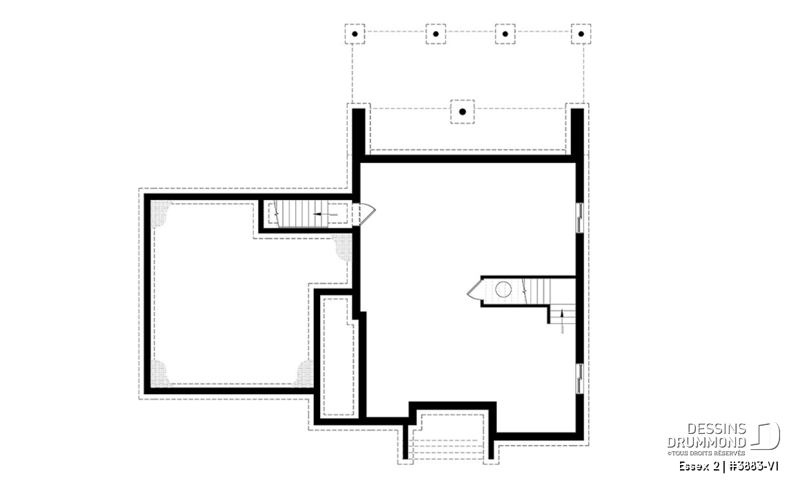 Sous-sol - Maison cubique contemporaine avec garage double, 3 chambres, bureau à domicile, buanderie, balcons couverts - Essex 2