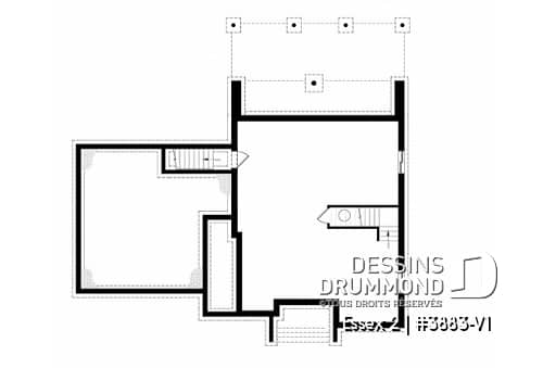 Sous-sol - Maison cubique contemporaine avec garage double, 3 chambres, bureau à domicile, buanderie, balcons couverts - Essex 2