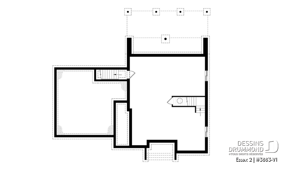 Sous-sol - Maison cubique contemporaine avec garage double, 3 chambres, bureau à domicile, buanderie, balcons couverts - Essex 2