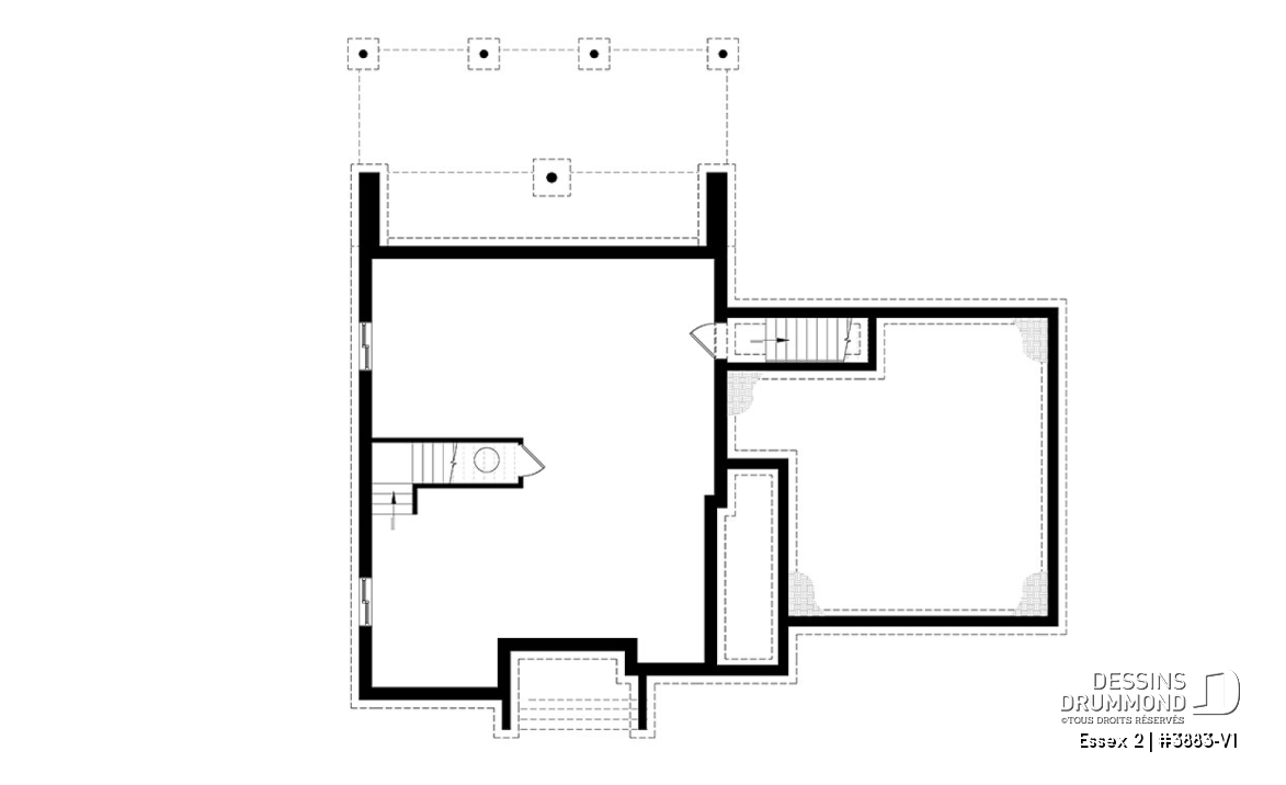Sous-sol - Maison cubique contemporaine avec garage double, 3 chambres, bureau à domicile, buanderie, balcons couverts - Essex 2
