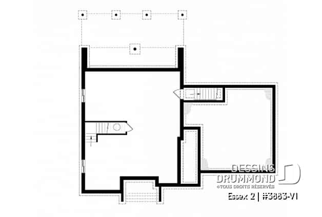 Sous-sol - Maison cubique contemporaine avec garage double, 3 chambres, bureau à domicile, buanderie, balcons couverts - Essex 2