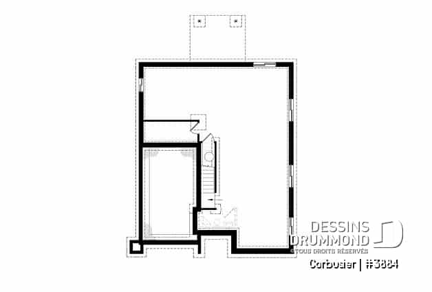 Sous-sol - Modèle contemporain, 4 chambres, 3 salles de bain, bureau à domicile, grande cuisine et aire ouverte - Corbusier