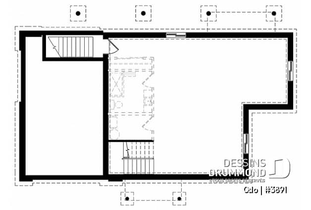 Sous-sol - Plan de maison scandinave 3 à 4 chambres, planchers inversés (chambres au RDC et reste à l'étage) - Oslo