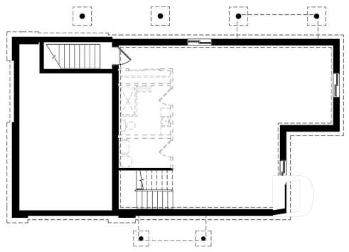 Sous-sol - Plan de maison scandinave 3 à 4 chambres, planchers inversés (chambres au RDC et reste à l'étage) - Oslo