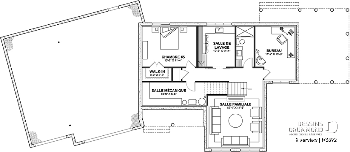 Sous-sol aménagé (Optionel $) - Superbe fenestration, maison familiale de 5 chambres, garage double spacieux, abri moustiquaire - Riverview