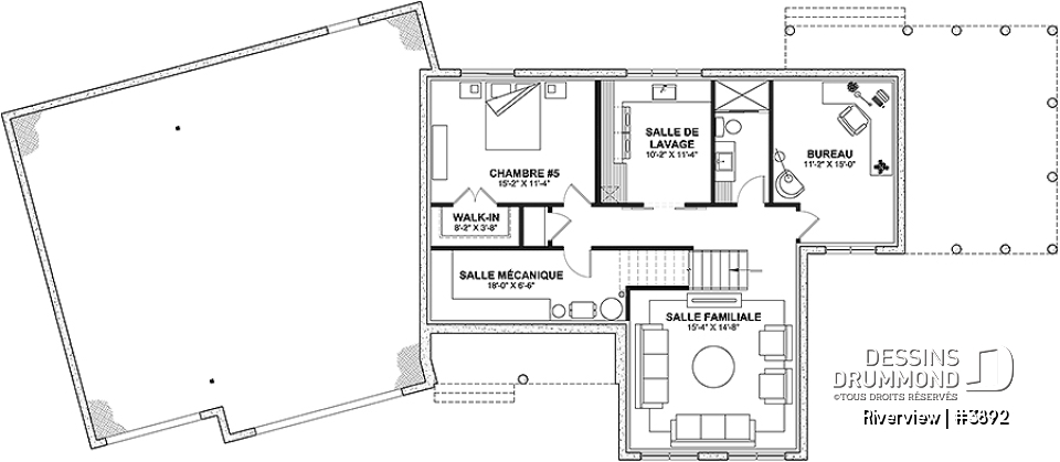 Sous-sol aménagé (Optionel $) - Superbe fenestration, maison familiale de 5 chambres, garage double spacieux, abri moustiquaire - Riverview