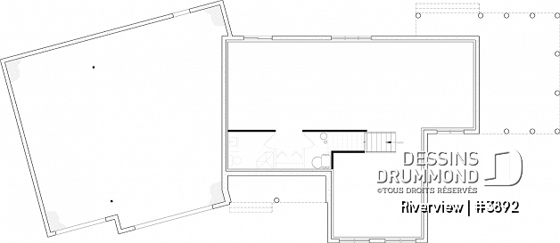 Sous-sol aménageable du plan de maison unifamiliale 3892 Sous-sol aménageable - Superbe fenestration, maison familiale de 5 chambres, garage double spacieux, abri moustiquaire - Riverview
