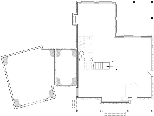 Sous-sol - Plan de maison farmhouse 3 à 5 chambres, bureau, garage, salle de jeux, 2 grandes terrasses arrière - Bridge 2