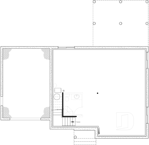 Sous-sol aménageable - Maison Farmhouse avec plancher versatile de 3 à 6 chambres, s-sol aménagé optionnel ($), terrasse abritée - Strom 2