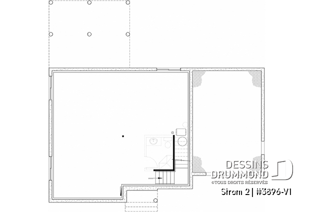 Sous-sol aménageable - Maison Farmhouse avec plancher versatile de 3 à 6 chambres, s-sol aménagé optionnel ($), terrasse abritée - Strom 2
