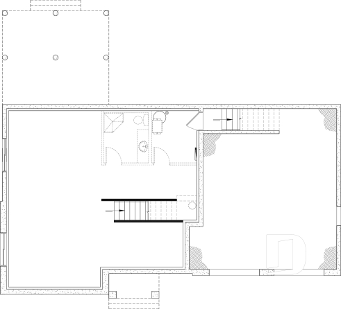 Sous-sol aménageable - Plan de maison farmhouse moderne à étage avec 3 à 4 chambres, sous-sol aménagé optionnel et garage double - Strom 3