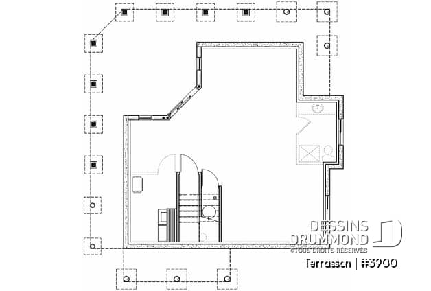 Sous-sol - Plan de chalet économique, possibilité jusqu'à 3 chambres (sous-sol en rez-de-jardin), grande terrasse abritée - Terrasson