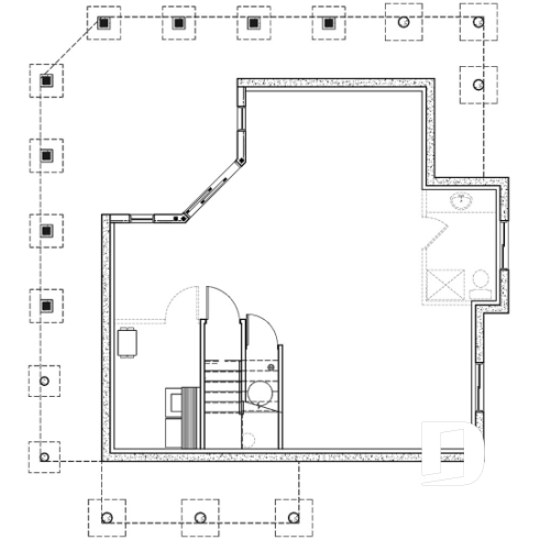 Sous-sol - Plan de chalet économique, possibilité jusqu'à 3 chambres (sous-sol en rez-de-jardin), grande terrasse abritée - Terrasson