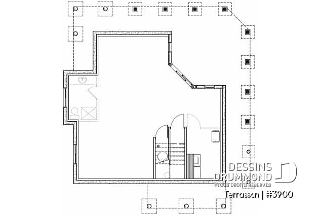 Sous-sol - Plan de chalet économique, possibilité jusqu'à 3 chambres (sous-sol en rez-de-jardin), grande terrasse abritée - Terrasson
