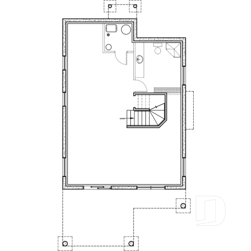 Sous-sol - Plan de chalet 4-saisons offrant abri moustiquaire, 3 chambres, vue panoramique & espace ouvert - La Villa Bella 2