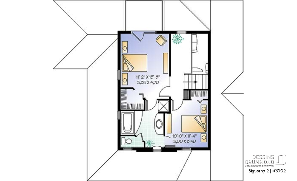 Étage option 1 - Cottage populaire offrant 2 à 3 chambres, bureau, plafond cathédrale &amp; garage - Biguerny 2