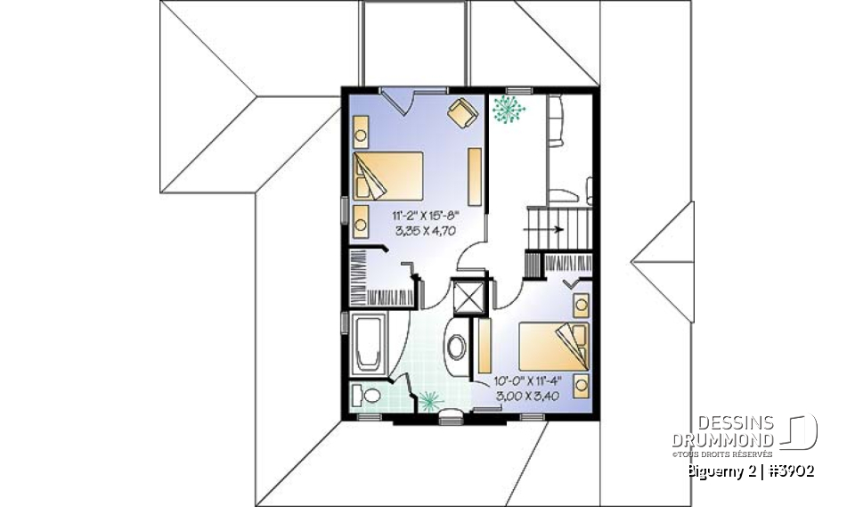 Étage option 1 - Cottage populaire offrant 2 à 3 chambres, bureau, plafond cathédrale &amp; garage - Biguerny 2