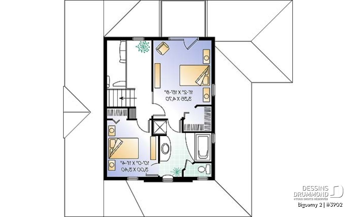 Étage option 1 - Cottage populaire offrant 2 à 3 chambres, bureau, plafond cathédrale &amp; garage - Biguerny 2
