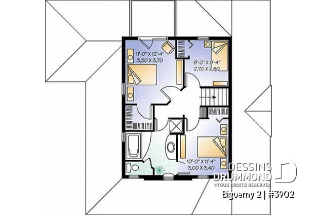 Étage option 2 - Cottage populaire offrant 2 à 3 chambres, bureau, plafond cathédrale & garage - Biguerny 2