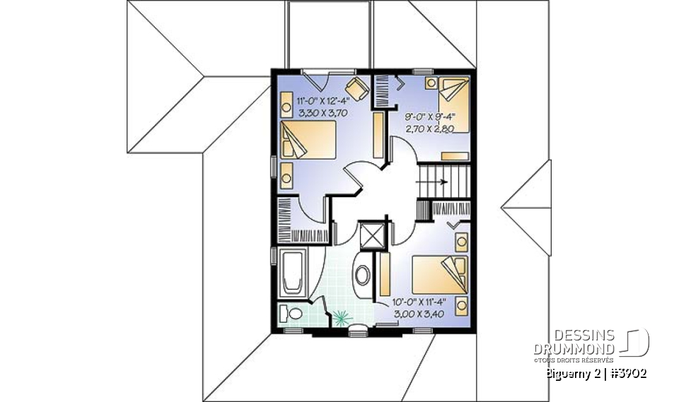 Étage option 2 - Cottage populaire offrant 2 à 3 chambres, bureau, plafond cathédrale &amp; garage - Biguerny 2