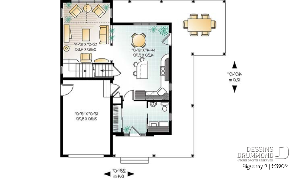 Rez-de-chaussée - Cottage populaire offrant 2 à 3 chambres, bureau, plafond cathédrale &amp; garage - Biguerny 2