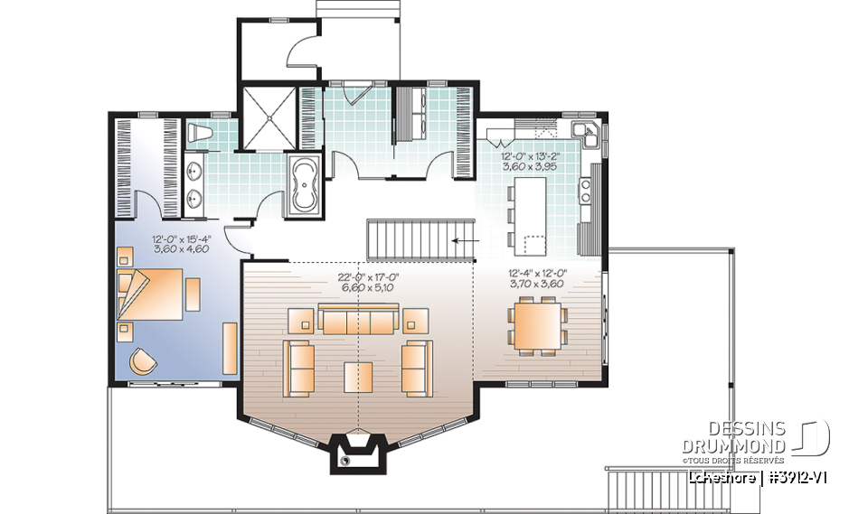 Rez-de-chaussée - Maison genre chalet pour bord de l'eau ou vue panoramique, 1 à 5 chambres, superbe cuisine, 2 foyer, 2 salons - Lakeshore