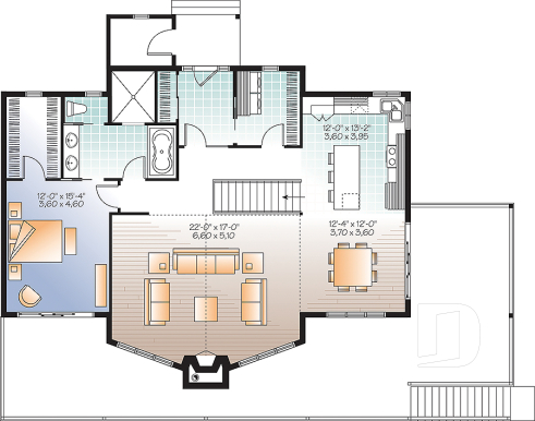 Rez-de-chaussée - Maison genre chalet pour bord de l'eau ou vue panoramique, 1 à 5 chambres, superbe cuisine, 2 foyer, 2 salons - Lakeshore