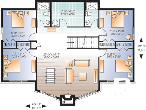 Sous-sol - Maison genre chalet pour bord de l'eau ou vue panoramique, 1 à 5 chambres, superbe cuisine, 2 foyer, 2 salons - Lakeshore