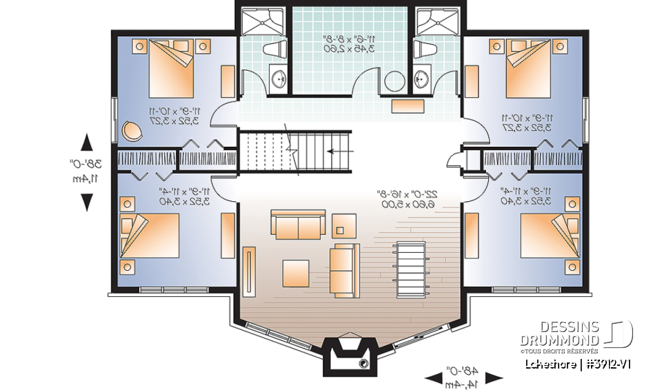 Sous-sol - Chalet bord de l'eau, 5 chambres, plafonds 9 pieds, aire ouverte, terrasse couverte et sous-sol rez-de-jardin - Lakeshore