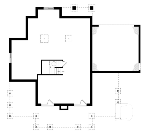 Sous-sol - Plan de Chalet rustique 4 chambres, 3 salles de bain, avec vue panoramique et garage double - Bonavista