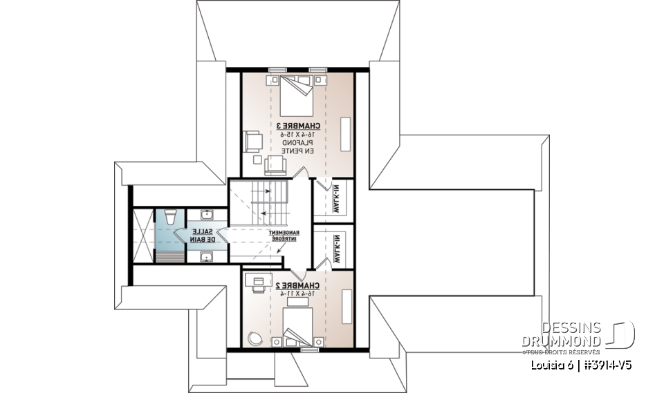 Étage - Superbe maison genre chalet, grande chambre des maîtres au r-d-c, foyer, îlot à la cuisine, aire ouverte - Louisia 6