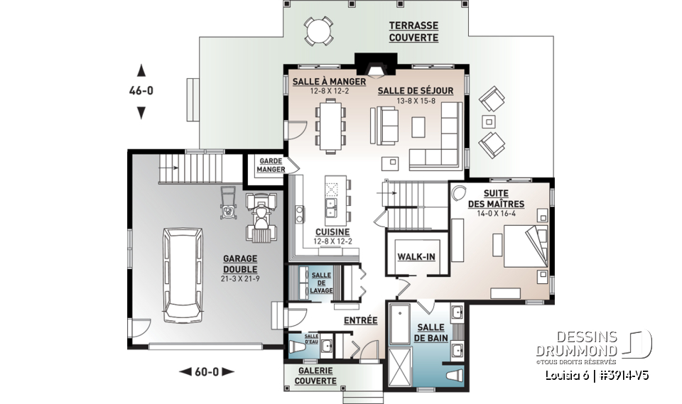 Rez-de-chaussée - Superbe maison genre chalet, grande chambre des maîtres au r-d-c, foyer, îlot à la cuisine, aire ouverte - Louisia 6