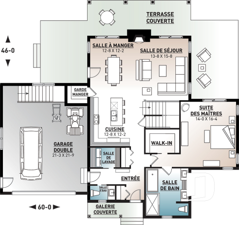 Rez-de-chaussée - Superbe maison genre chalet, grande chambre des maîtres au r-d-c, foyer, îlot à la cuisine, aire ouverte - Louisia 6