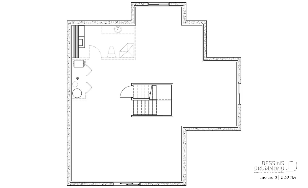 Sous-sol - Plan de Chalet idéal pour le ski et offrant vue panoramique, 3 chambres, espace ouvert, grande terrasse - Louisia 2