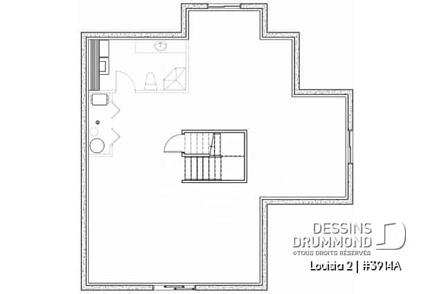 Sous-sol - Plan de Chalet idéal pour le ski et offrant vue panoramique, 3 chambres, espace ouvert, grande terrasse - Louisia 2