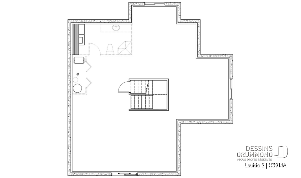 Sous-sol - Plan de Chalet idéal pour le ski et offrant vue panoramique, 3 chambres, espace ouvert, grande terrasse - Louisia 2