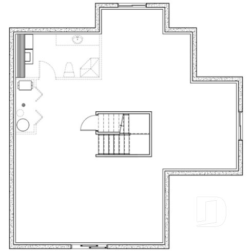 Sous-sol - Plan de Chalet idéal pour le ski et offrant vue panoramique, 3 chambres, espace ouvert, grande terrasse - Louisia 2