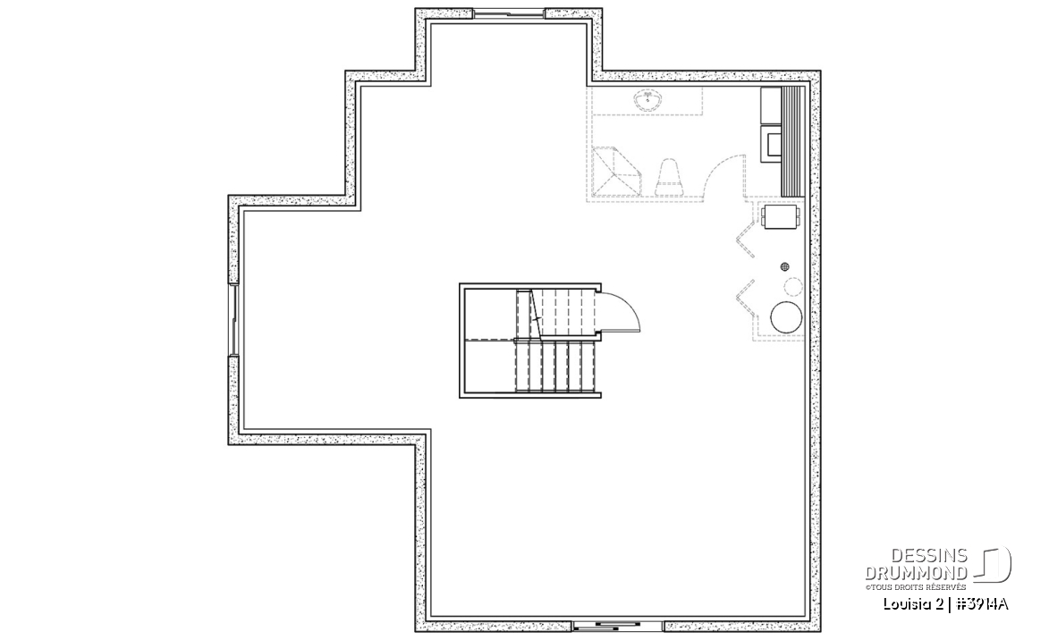 Sous-sol - Plan de Chalet idéal pour le ski et offrant vue panoramique, 3 chambres, espace ouvert, grande terrasse - Louisia 2