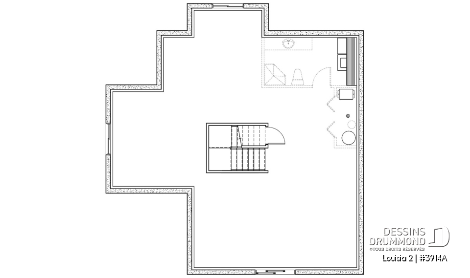 Sous-sol - Plan de Chalet idéal pour le ski et offrant vue panoramique, 3 chambres, espace ouvert, grande terrasse - Louisia 2
